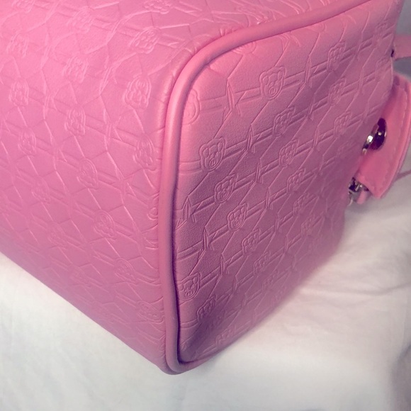 SHANE X JEFFREE pink double zip make up bag with a pig print design. - Picture 7 of 12